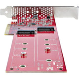 StarTech.com Dual M.2 PCIe SSD Adapter Card, x8 / x16 Dual NVMe or AHCI M.2 SSD to PCI Express 4.0, Up to 7.8GBps/Drive, For 2242/2260/2280/22110mm PCIe M-Key M2 SSDs, Bifurcation Required - PC/Linux Compatible — DUAL-M2-PCIE-CARD-B
