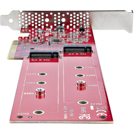 StarTech.com Dual M.2 PCIe SSD Adapter Card, x8 / x16 Dual NVMe or AHCI M.2 SSD to PCI Express 4.0, Up to 7.8GBps/Drive, For 2242/2260/2280/22110mm PCIe M-Key M2 SSDs, Bifurcation Required - PC/Linux Compatible — DUAL-M2-PCIE-CARD-B