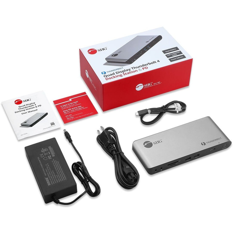 SIIG Quad Display Thunderbolt 4 Docking Station & PD — JU-DK0U11-S1