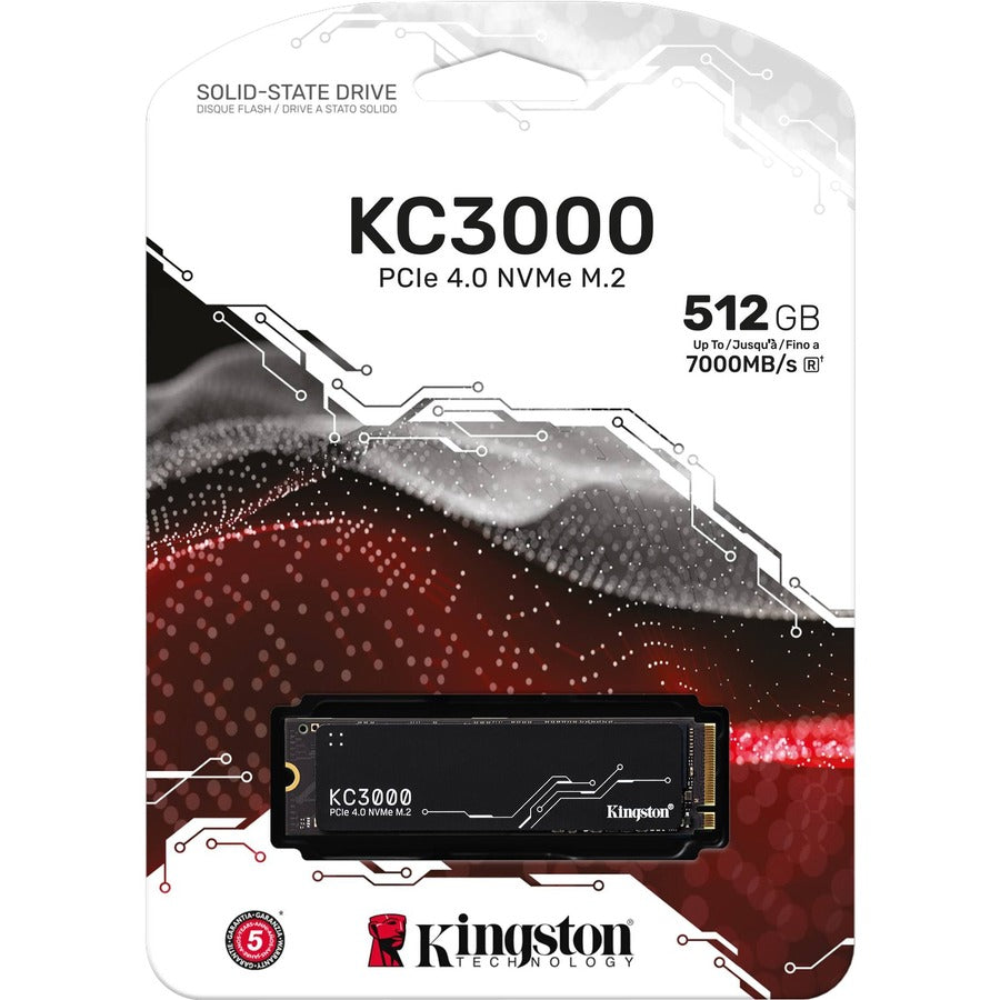 Kingston KC3000 512 GB Solid State Drive - M.2 2280 Internal - PCI Express NVMe (PCI Express NVMe 4.0 x4) — SKC3000S/512G