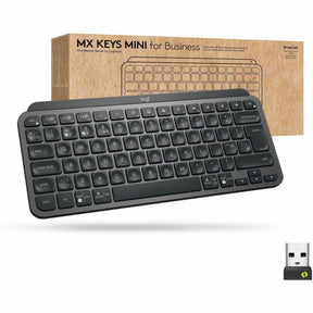 Logitech MX Keys Mini Wireless Illuminated Keyboard for Business, Compact, Logi Bolt Technology, Graphite — 920-010594