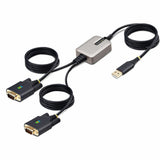 StarTech.com 13ft (4m) 2-Port USB to Serial Adapter Cable, COM Retention, FTDI, DB9 RS232, Changeable DB9 Screws/Nuts, Windows/macOS/Linux — 2P6FFC-USB-SERIAL