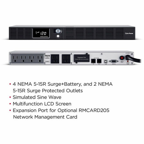 CyberPower OR500LCDRM1U Smart App LCD UPS Systems — OR500LCDRM1U