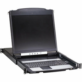Eaton 16-Port Cat5 KVM over IP Switch - Virtual Media, 19 in. LCD, 1 Remote/1 Local User, 1U Rack-Mount, TAA — B064C-16-1X1-IP