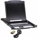 Eaton 16-Port Cat5 KVM over IP Switch - Virtual Media, 19 in. LCD, 1 Remote/1 Local User, 1U Rack-Mount, TAA — B064C-16-1X1-IP