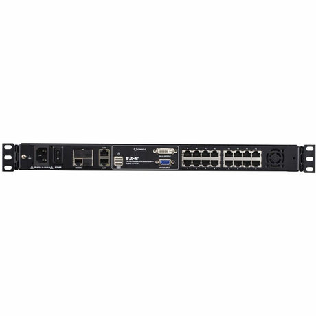 Eaton 16-Port Cat5 KVM over IP Switch - Virtual Media, 19 in. LCD, 1 Remote/1 Local User, 1U Rack-Mount, TAA — B064C-16-1X1-IP