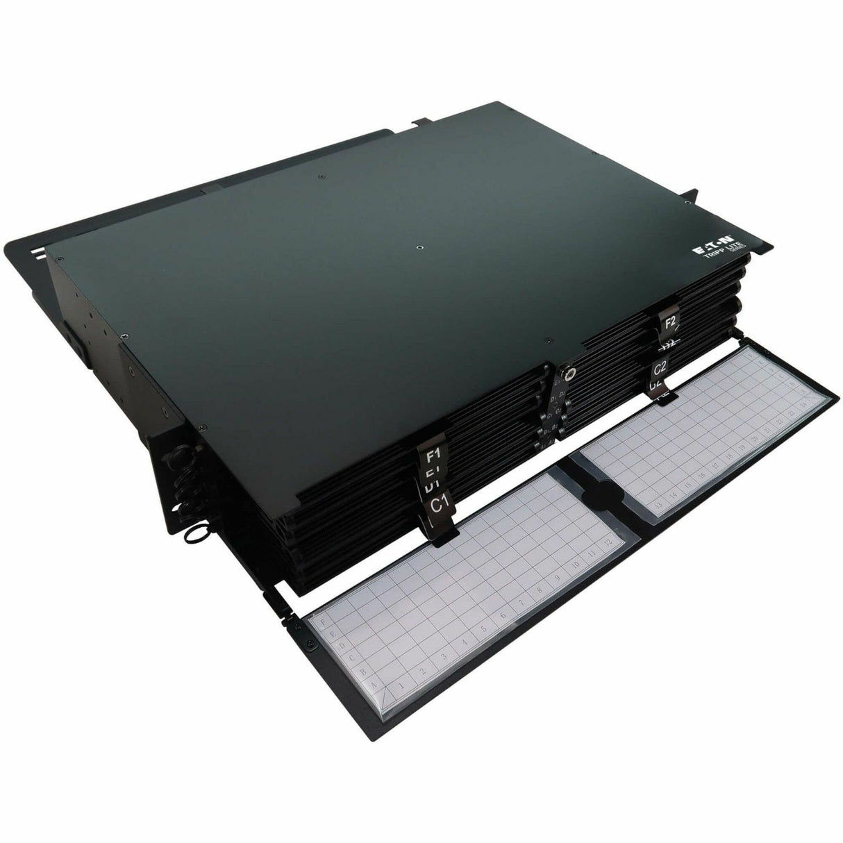 Eaton Tripp Lite Series High-Density Panel Fiber Splice Enclosure - 12 Splicing Cassettes, 288 LC/UPC SM 0.9 mm, 1.5 m Pigtail, 2U Rack — N600P-288U-12