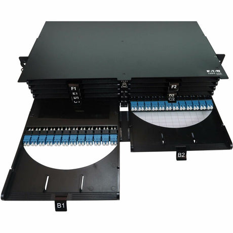 Eaton Tripp Lite Series High-Density Panel Fiber Splice Enclosure - 12 Splicing Cassettes, 288 LC/UPC SM 0.9 mm, 1.5 m Pigtail, 2U Rack — N600P-288U-12