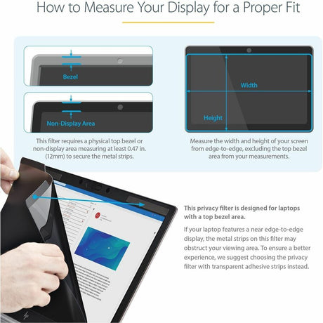 StarTech.com Laptop Privacy Screen for 15.6" Notebook - Removable Magnetic Laptop Security Filter - Blue Light Reducing - Matte/Glossy — PRIVSCNLT15