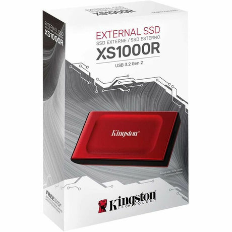 Kingston XS1000 1 TB Portable Solid State Drive - External - Red — SXS1000R/1000G