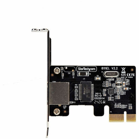 StarTech.com 1-Port Gigabit PCIe Network Adapter Card, Low-Profile 10/100/1000Mbps PCI Express NIC, Realtek RTL8111H, TAA Compliant — ST1000SPEX2LT