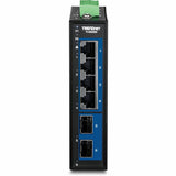 TRENDnet 6-Port Hardened Industrial Multi-Gig DIN-Rail Switch, TI-G5062, 4 x 2.5G Ports, 2 x 10G SFP Ports, 60Gbs Switching Capacity, Lifetime Protection — TI-G5062
