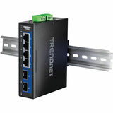 TRENDnet 6-Port Hardened Industrial Multi-Gig DIN-Rail Switch, TI-G5062, 4 x 2.5G Ports, 2 x 10G SFP Ports, 60Gbs Switching Capacity, Lifetime Protection — TI-G5062