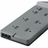 Belkin 8-Outlet Surge Protector - 6ft Cord - Right Angle Plug - 3550J - Telephone Protection - Grey (3-pack) — BE108200-063PK