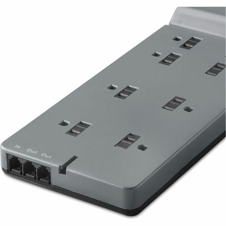 Belkin 8-Outlet Surge Protector - 6ft Cord - Right Angle Plug - 3550J - Telephone Protection - Grey (3-pack) — BE108200-063PK