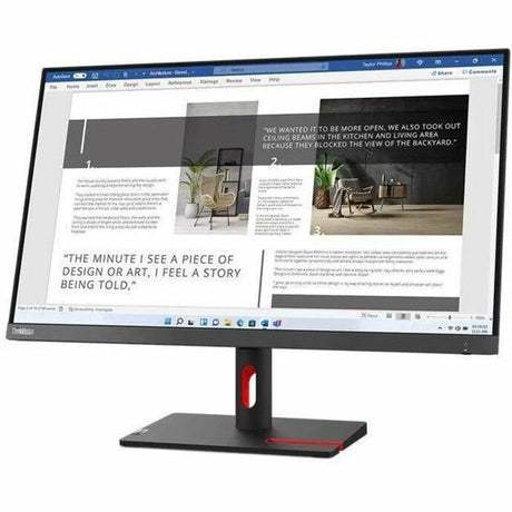 Lenovo ThinkVision S27i-30 27" Class Full HD LED Monitor - 16:9 - Storm Gray — 63DFKAR4US