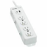 Eaton Tripp Lite Series Safe-IT UL 1363 Medical-Grade Power Strip, 4 Hospital-Grade Outlets, USB Charging, Safety Covers, Antimicrobial, 15 ft. Cord — PS-415-HGUSB