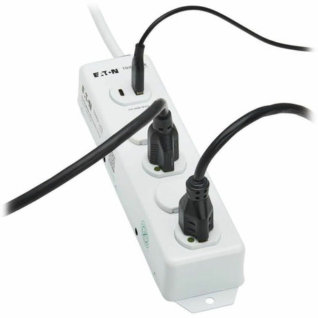 Eaton Tripp Lite Series Safe-IT UL 1363 Medical-Grade Power Strip, 4 Hospital-Grade Outlets, USB Charging, Safety Covers, Antimicrobial, 15 ft. Cord — PS-415-HGUSB