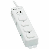 Eaton Tripp Lite Series Safe-IT UL 1363 Medical-Grade Power Strip, 4 Hospital-Grade Outlets, USB Charging, Safety Covers, Antimicrobial, 15 ft. Cord — PS-415-HGUSB