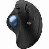 Logitech ERGO M575S Wireless Trackball Mouse, Wireless Ergonomic Mouse With Bluetooth and Encrypted Dongle, Comfortable Thumb Control, Precise and Smooth Tracking, for PC/Mac (Black+Blue Ball) — 910-007026