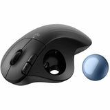 Logitech ERGO M575S Wireless Trackball Mouse, Wireless Ergonomic Mouse With Bluetooth and Encrypted Dongle, Comfortable Thumb Control, Precise and Smooth Tracking, for PC/Mac (Black+Blue Ball) — 910-007026