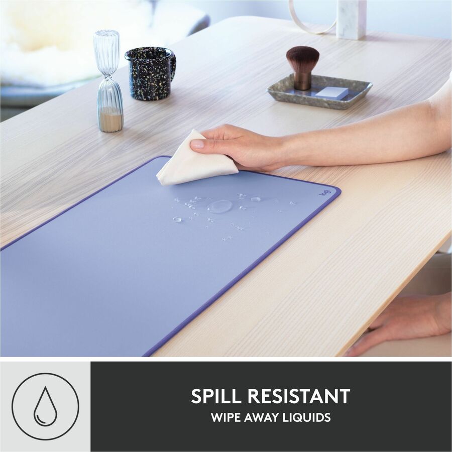 Logitech Desk Mat - Studio Series with Anti-slip Base, Spill-resistant Durable Design, Fine Weave Material, Lilac — 956-000148
