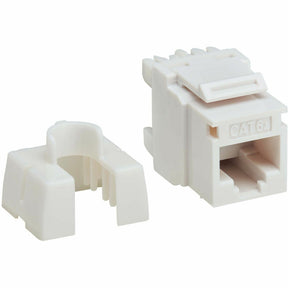 Eaton Tripp Lite Series Cat6a Keystone Jacks, 10 Pack - 4PPoE Compliant, 110/Krone, 568A/B, RJ45 Ethernet, White, TAA — N238-010-WH-6A