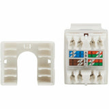 Eaton Tripp Lite Series Cat6a Keystone Jacks, 10 Pack - 4PPoE Compliant, 110/Krone, 568A/B, RJ45 Ethernet, White, TAA — N238-010-WH-6A