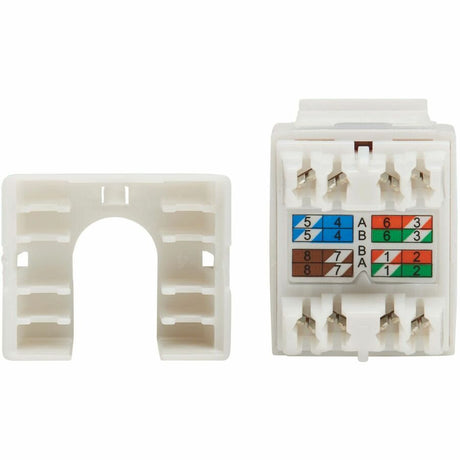Eaton Tripp Lite Series Cat6a Keystone Jacks, 10 Pack - 4PPoE Compliant, 110/Krone, 568A/B, RJ45 Ethernet, White, TAA — N238-010-WH-6A