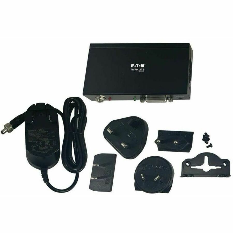 Eaton Tripp Lite Series 2-Port DVI Splitter with Audio and Signal Booster, Single-Link 1080p @ 60 Hz (DVI-D F/2xF), International Plug Adapters, TAA — B116-002A-INT
