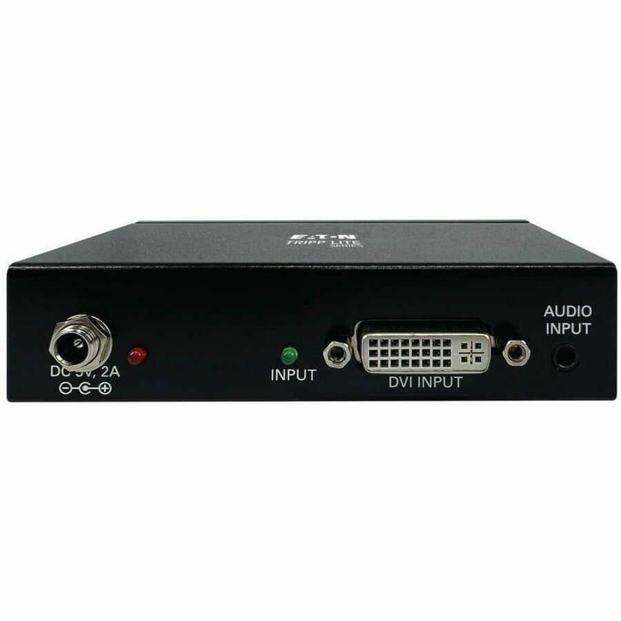 Eaton Tripp Lite Series 2-Port DVI Splitter with Audio and Signal Booster, Single-Link 1080p @ 60 Hz (DVI-D F/2xF), International Plug Adapters, TAA — B116-002A-INT