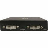 Eaton Tripp Lite Series 2-Port DVI Splitter with Audio and Signal Booster, Single-Link 1080p @ 60 Hz (DVI-D F/2xF), International Plug Adapters, TAA — B116-002A-INT