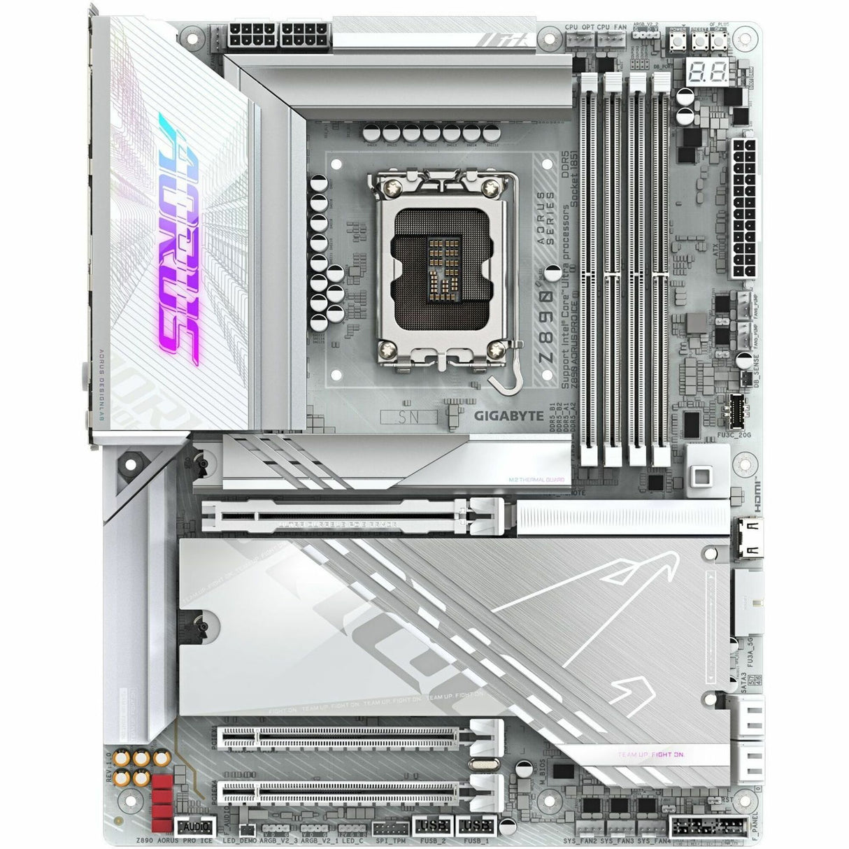 Aorus Ultra Durable Z890 PRO ICE Gaming Desktop Motherboard - Intel Z890 Chipset - Socket LGA-1851 - ATX — Z890-AORUS-PRO-ICE