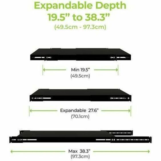 IOGEAR Adjustable Depth Heavy Duty Fixed Rack Shelf — GRSH02