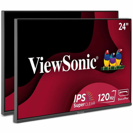 ViewSonic VA2456A-MHD_H2 Dual Monitor Pack Head-Only 1080p IPS Frameless Monitors with 120Hz, Eye Care, VESA Mountable, HDMI, DisplayPort and VGA Inputs for Home and Office — VA2456A-MHD_H2