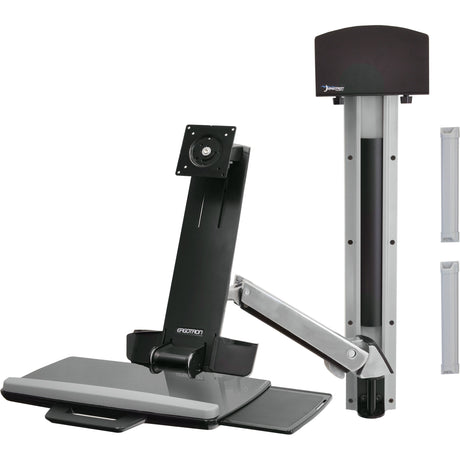 Ergotron StyleView 45-273-026 Multi Component Mount for Flat Panel Display, Keyboard, CPU - Polished Aluminum — 45-273-026