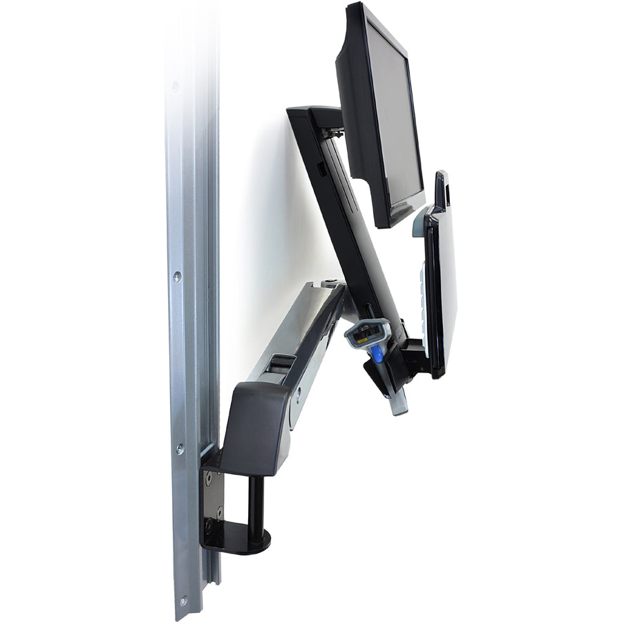 Ergotron StyleView 45-273-026 Multi Component Mount for Flat Panel Display, Keyboard, CPU - Polished Aluminum — 45-273-026