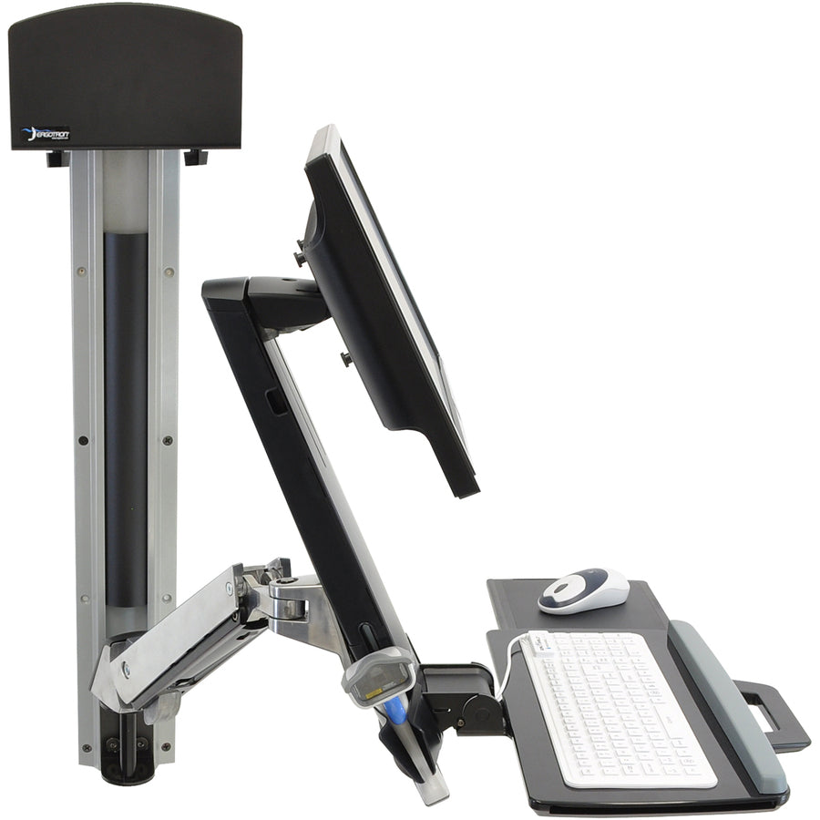 Ergotron StyleView 45-273-026 Multi Component Mount for Flat Panel Display, Keyboard, CPU - Polished Aluminum — 45-273-026