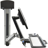 Ergotron StyleView 45-273-026 Multi Component Mount for Flat Panel Display, Keyboard, CPU - Polished Aluminum — 45-273-026
