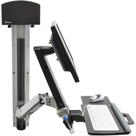 Ergotron StyleView 45-273-026 Multi Component Mount for Flat Panel Display, Keyboard, CPU - Polished Aluminum — 45-273-026
