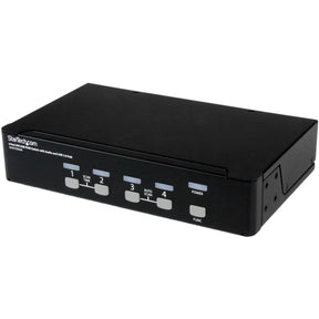 StarTech.com 4 Port DVI + USB KVM Switch with Audio - KVM switch - USB 2.0 Hub - 2 ports - 1 local user - 1U — SV431DVIUA