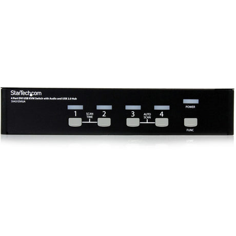 StarTech.com 4 Port DVI + USB KVM Switch with Audio - KVM switch - USB 2.0 Hub - 2 ports - 1 local user - 1U — SV431DVIUA