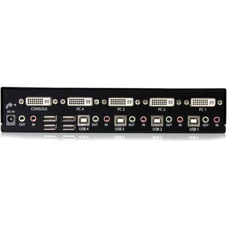 StarTech.com 4 Port DVI + USB KVM Switch with Audio - KVM switch - USB 2.0 Hub - 2 ports - 1 local user - 1U — SV431DVIUA