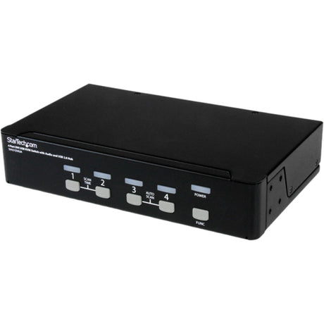 StarTech.com 4 Port DVI + USB KVM Switch with Audio - KVM switch - USB 2.0 Hub - 2 ports - 1 local user - 1U — SV431DVIUA