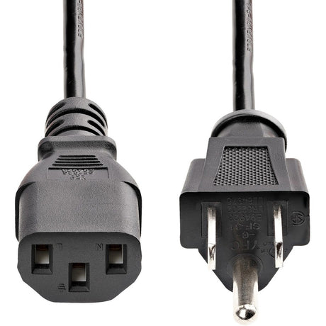 StarTech.com 3ft (1m) Heavy Duty Power Cord, NEMA 5-15P to C13, 15A 125V, 14AWG, Replacement AC Computer Power Cord, PC Power Supply Cable — PXT101143