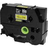 Brother HGES6515PK Black on Yellow Extra-Strength Adhesive Label Tape — HGES6515PK