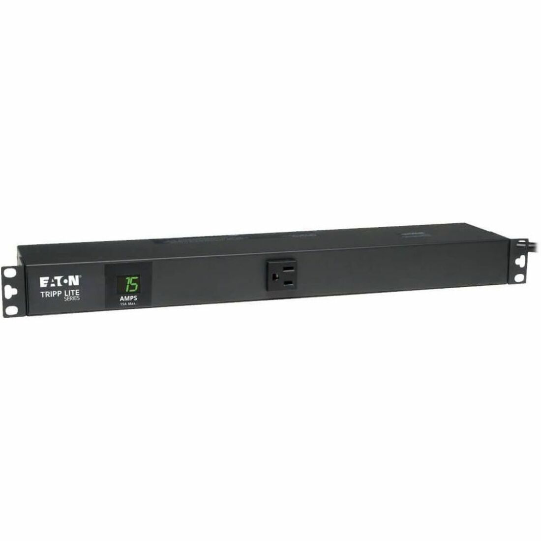 Eaton Tripp Lite Series 1.5kW Single-Phase Local Metered PDU, 100-127V Outlets (13 5-15R), 5-15P Input with 6 ft. (1.83 m) Cord, 1U Rack-Mount — PDUMH15-6