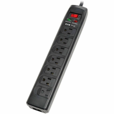 Eaton Tripp Lite Series Protect It! 7-Outlet Surge Protector, 6 ft. (1.83 m) Cord, 1440 Joules, Tel/Modem Protection, Safety Covers — TLP706TELC