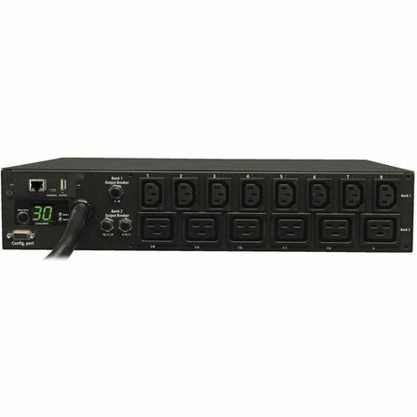 Eaton 5.5kW Single-Phase Switched PDU - LX Interface, 208/230V Outlets (8 C13 & 6 C19), L6-30P Input, 15 ft. (4.57 m) Cord, 2U Rack-Mount, TAA — PDUMH30HV19NET