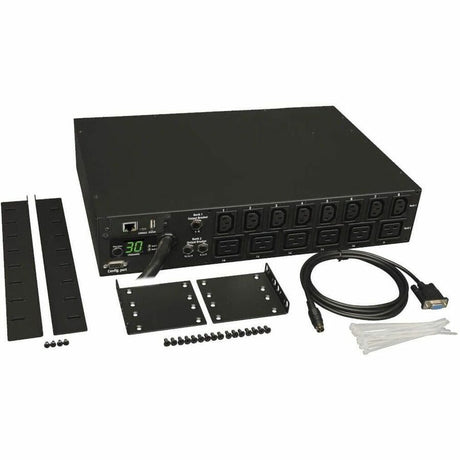 Eaton 5.5kW Single-Phase Switched PDU - LX Interface, 208/230V Outlets (8 C13 & 6 C19), L6-30P Input, 15 ft. (4.57 m) Cord, 2U Rack-Mount, TAA — PDUMH30HV19NET